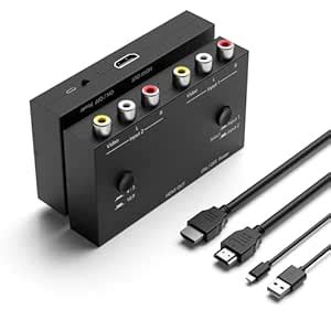 Buy 2 AV to HDMI Converter, 1080P/720P 2 Port RCA Composite CVBS AV ...