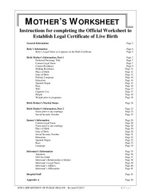 Fillable Online Instructions for Completing the Official Worksheet to ...