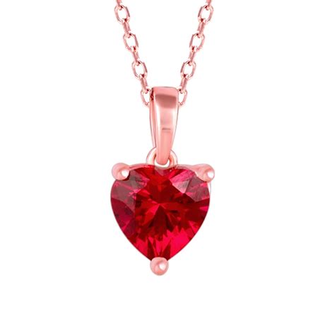 GIVA 925 Sterling Silver Rose Gold Loving in Red Pendant With Link ...