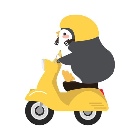 penguin riding scooter side view 29736985 Vector Art at Vecteezy
