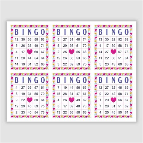 1200 Valentine's Day Bingo Cards Pdf Download, 1, 2, and 4 per Page ...