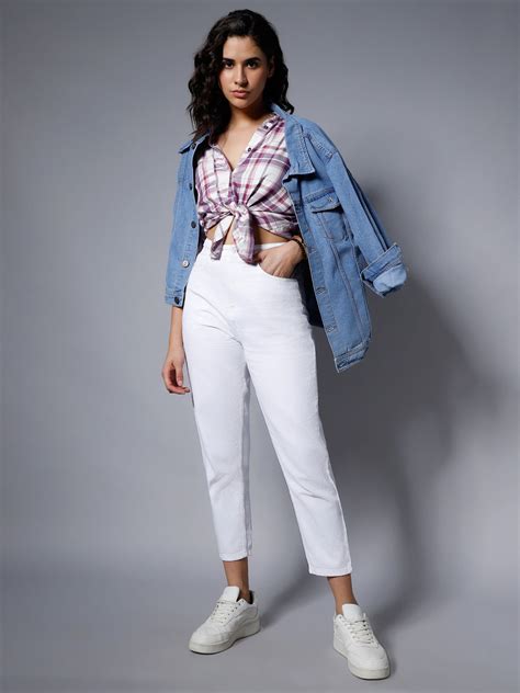 Women White High-Rise Slash Knee Jeans – HighStar