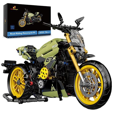 JMBricklayer Technic V4 Motorcycle Toy Construction Sets for Adults ...