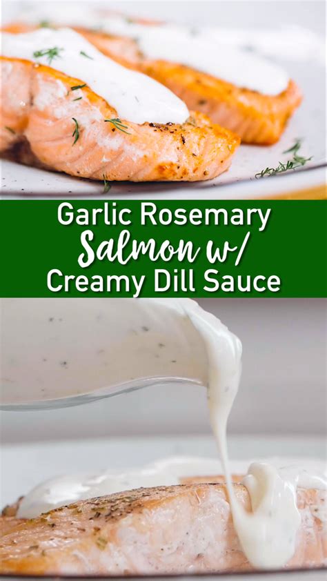 Garlic rosemary salmon with creamy dill sauce – Artofit