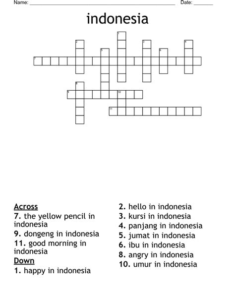 Indonesias Islands Crossword - prntbl.concejomunicipaldechinu.gov.co