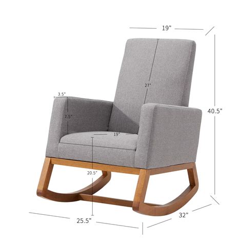 YOLENY Rocking Chair,Mid Century Accent Chair,Glider Rocker with ...