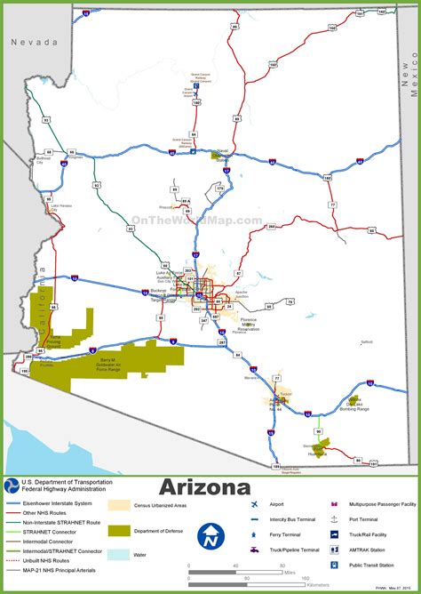 Arizona Highway Map - Ontheworldmap.com