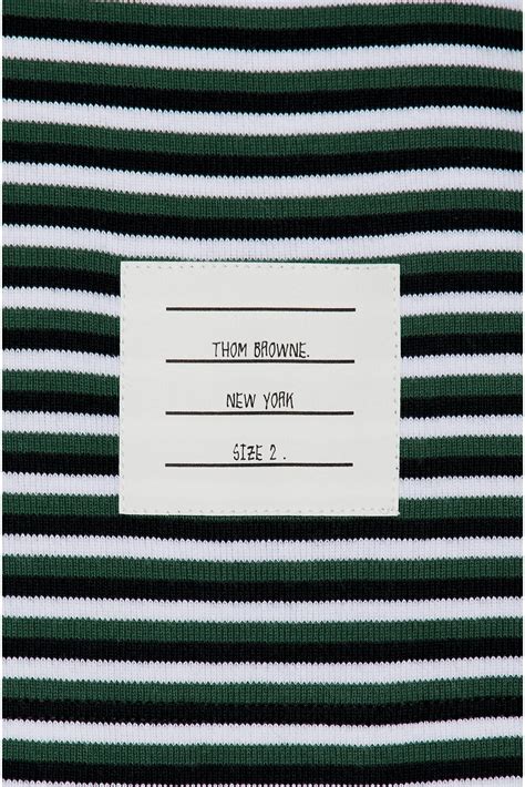 Thom Browne Oversized Striped Tee in Navy, Green, & White | FWRD