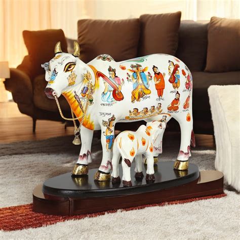 Kamdhenu Cow And Calf Statue – Oxyroots Handicraft