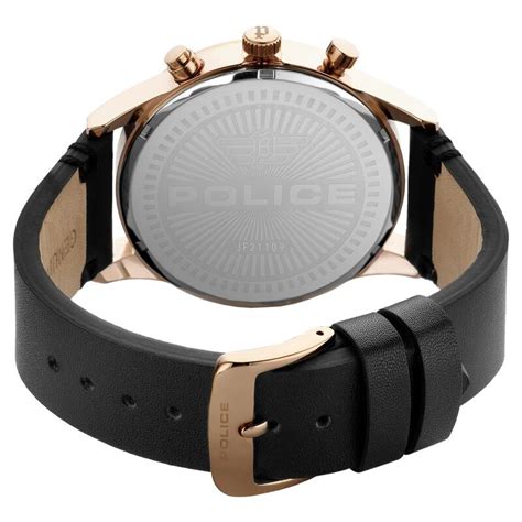 Buy Online Police Quartz Multifunction Black Dial Leather Strap Watch ...