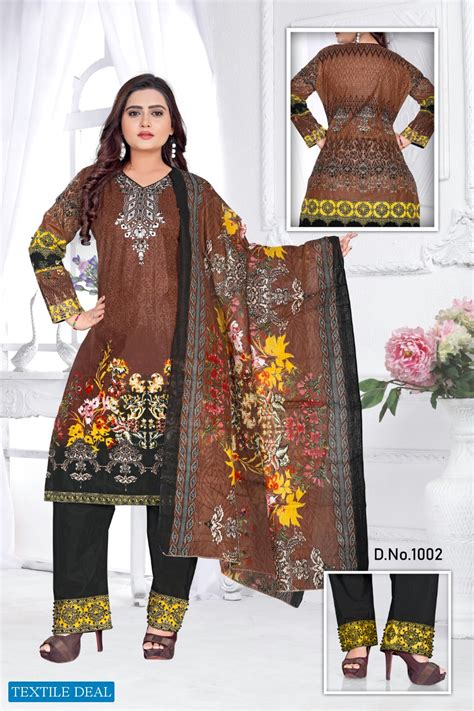 Farheen Suits Gohar Wholesale Pure Cotton With Moti Work Dress Material ...