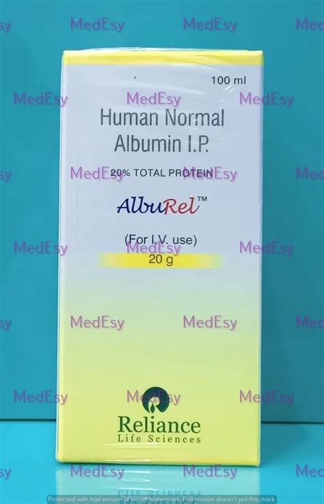 Human Albumin Injection - Human Normal Albumin 20% Reliance Intas ...