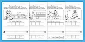 Grade 1 English - Phonics - Worksheet: Sentence Building: -am