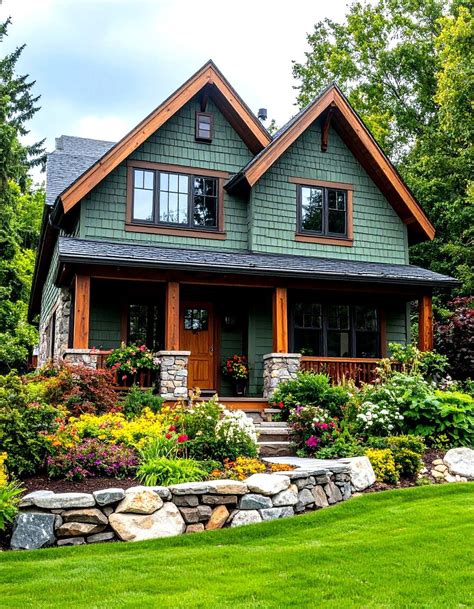 24 Exterior House Color Schemes with Sage Green Siding - Too Much Time