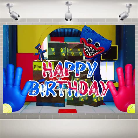Buy Huggy Wuggy Birthday Decorations, Huggy Wuggy Party Supplies 5x3Ft ...
