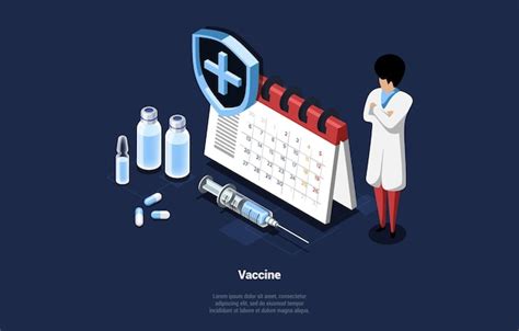 Isometric illustration of vaccine concept | Premium Vector