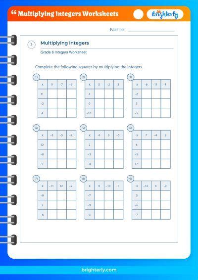 Image result for Multiplying Integers Worksheet