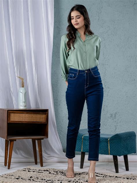 Women Solid Green Viscose Shirt – QuaClo