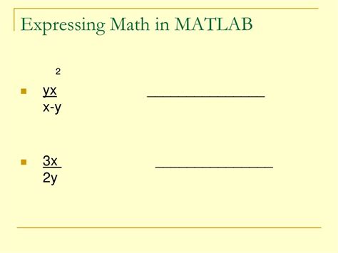 Image result for MATLAB Mathmatical Expressions