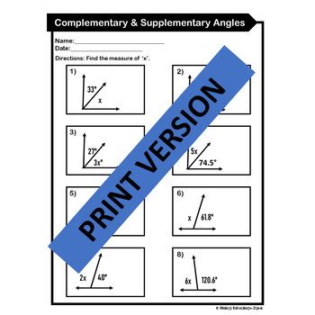 Image result for Complementary Angles Poster