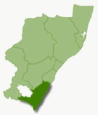 Map of South Coast - South Coast map, South Africa