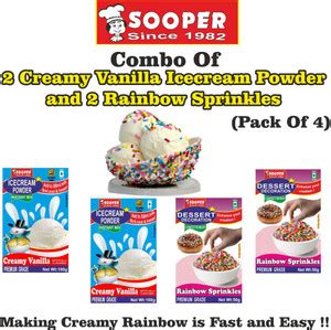 SOOPER ICE CREAM MIX POWDER 2 VANILLA + 2 RAINBOW SPRINKLES 300 g Price ...