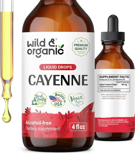 Amazon.com: Cayenne Pepper Supplement Liquid Drops + Hawthorn Berry ...