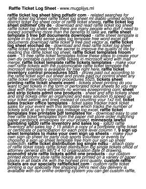 Raffle Ticket Log Sheet - Blank Fillable Template | Fill Out, Print ...