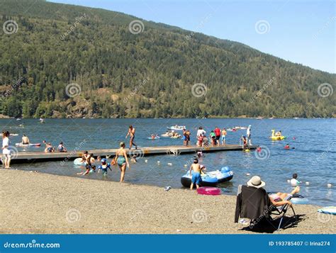 People are Enjoying Boating and Swimming in Cultus Lake, Chilliwack ...