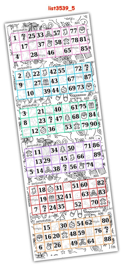 Christmas Hexa Classic Grids kukuba PDF Tambola Housie | design