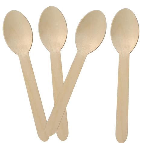 Dashamlav Disposable Wooden Spoons - 140 mm (5.5 Inch), Pack of 100 ...