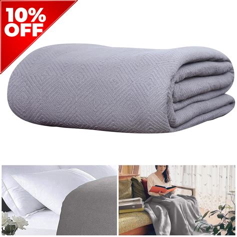 Eurotex Premium Cotton Blankets for Twin Size Bed | All-Season 100% ...