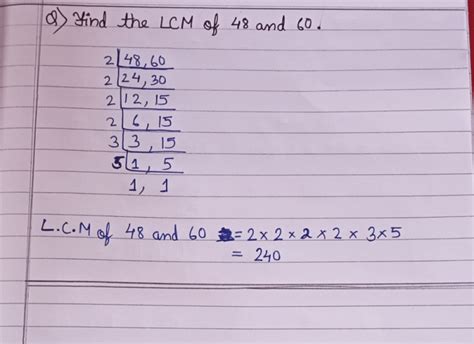 find the LCM of 48 and 60 Related: RD Sharma Solutions - Ex-1.1 Knowing ...