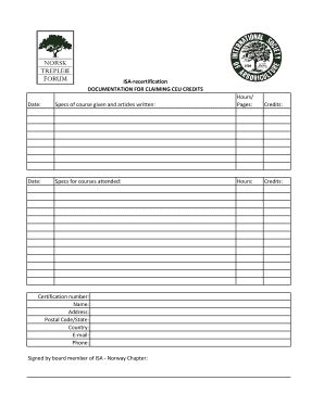 Image result for Isa CEU Form