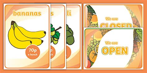 Fruit And Veg Shop Role Play Signs (teacher made) - Twinkl