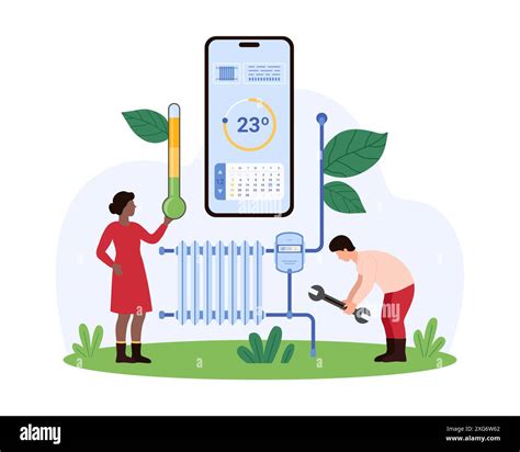 Payment of utility bill in mobile app, temperature control in living ...