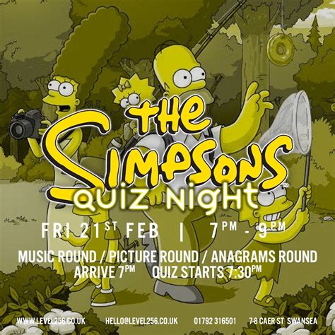 The Simpsons | Quiz Night ?, Level256 Swansea, 21 February 2025 | AllEvents