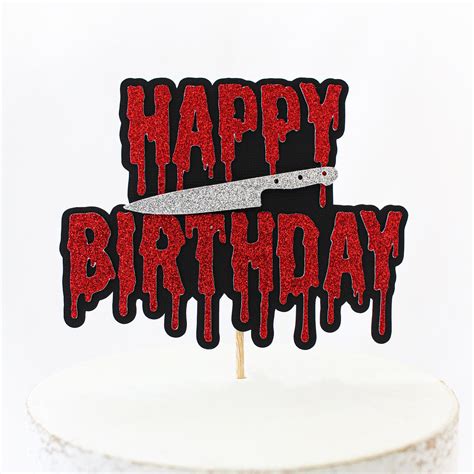 Horror Knife Cake Topper/horror Cake Topper/halloween Happy Birthday ...