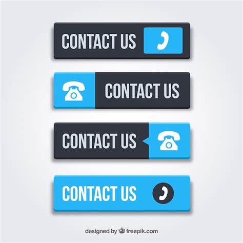 Set of blue contact buttons | Free Vector