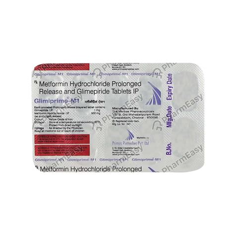Glimiprime M 1mg Strip Of 10 Tablets: Uses, Side Effects, Price ...