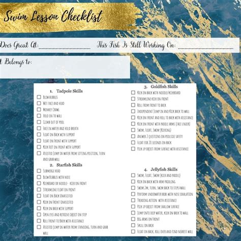 Swim Lesson Report Cards 的图像结果