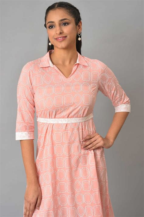 Buy Orange Floral Printed Cotton Dress With Belt Online for Woman ...