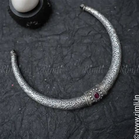 Adorn Elegance | Oxidized Silver Hasli for Girls and Women