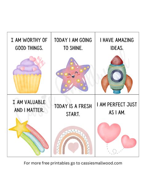 Positive Affirmations For Kids (FREE PRINTABLE CARDS) - Cassie ...