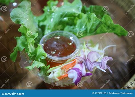 Closer To Salad, Green Vegetables and Dipping Sauce with Good Health ...