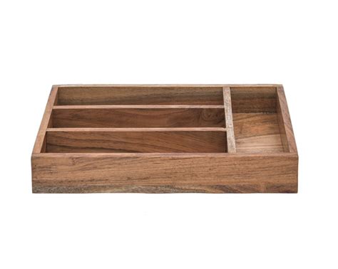 Acacia Wooden Tray With 4 Compart | Acacia Serving Tray
