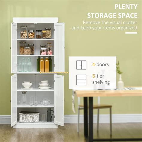 Buy HOMCOM Freestanding Modern 4 Door Kitchen Pantry, Storage Cabinet ...