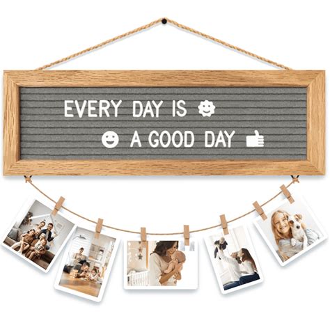 Picture Frames Hanging Display Wooden Board, Felt Letter Board with 340 ...