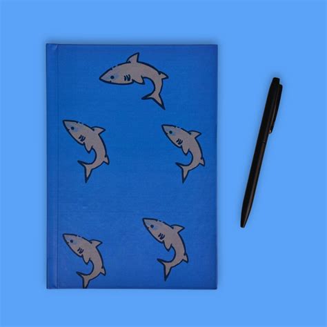 Hardbound Notebook – 'Sharks in the Water' | Orange Espresso