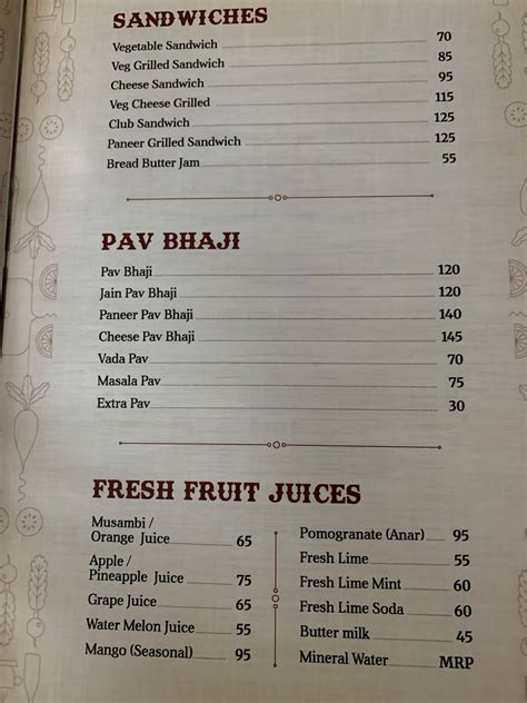 Menu at Shiv Sagar, Jigani